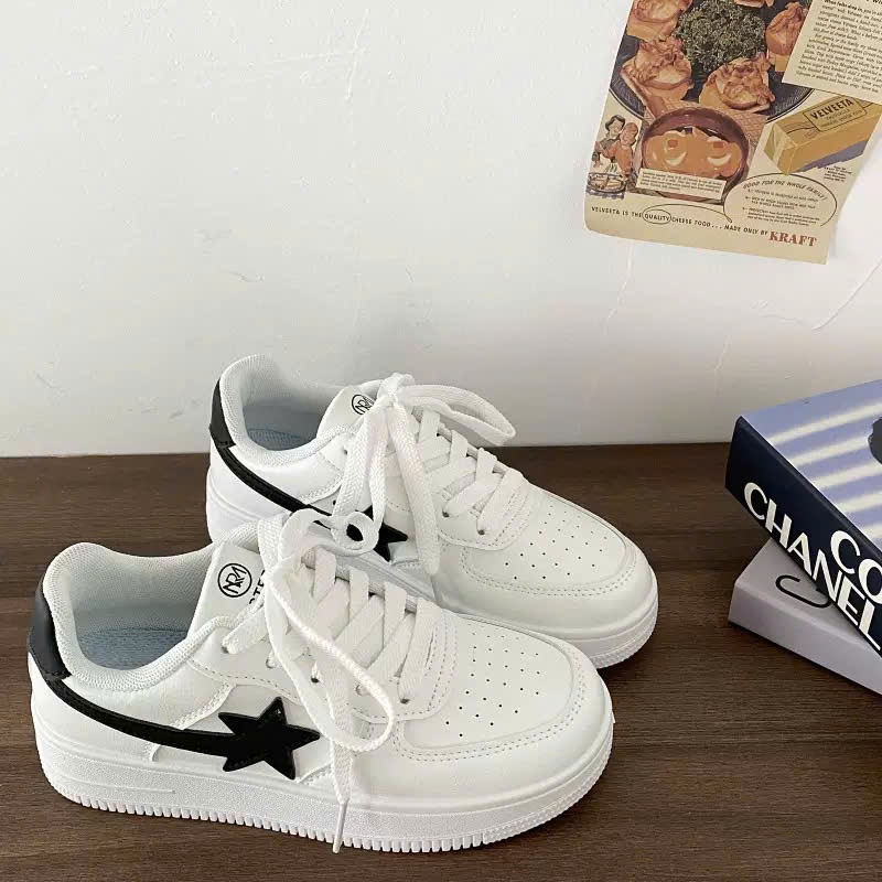 Giày Thể Thao Nữ Đế Cao 5cm Form Basic – Sneaker Trắng Hottrend 2025 – Êm – Nhẹ – Dễ Phối – Tiệm Giày Anh