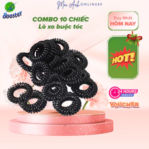Dây buộc tóc lò xo, Sét 10 dây cột tóc nhựa xoắn phong cách hàn quốc Màu Trắng / Đen Cho Nữ