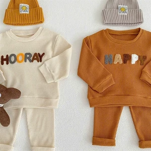 Bộ Nỉ Tổ Ong Trẻ Em HAPPY & HOORAY Cotton Mềm Ấm, Dáng Basic Xinh