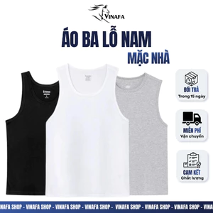 Áo ba lỗ nam VINAFA mặc nhà, áo ba lỗ chất cotton mát thoải mái hoạt động