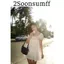 2Soonsumff Đầm babydoll dáng ngắn tay bồng phối ren ngực kèm quần short ngắn, set đồ đi chơi mùa hè ngọt ngào