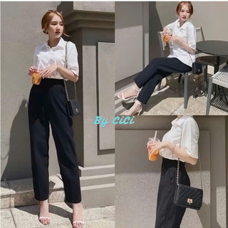 [M322] Quần Tây Baggy Nữ Khóa Thật, Lưng Chun Sau Công Sở Ống Đứng Đi Học, Đi Làm