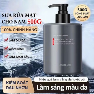 Set 2 Sữa Rửa Mặt Trắng Da Cho Nam 500ml - SRM Kiểm Soát Dầu Làm Sạch Sâu, Làm Sáng Màu Da Ngừa Mụn Da Dầu, Vân Beauty