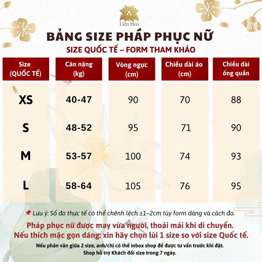 [Tết] Pháp Phục Nữ Liên Hoa – Đầm 1 Nút Truyền Thống, Thêu Hoa Sen, Thanh Lịch Đi Chùa