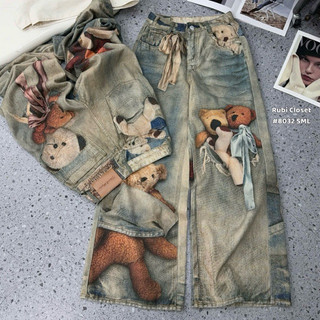 QCCC 90528 Quần jeans suông gấu 3D mới về siêu hot siêu đẹp,cực chất