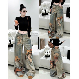 QCCC 90528 Quần jeans suông gấu 3D mới về siêu hot siêu đẹp,cực chất