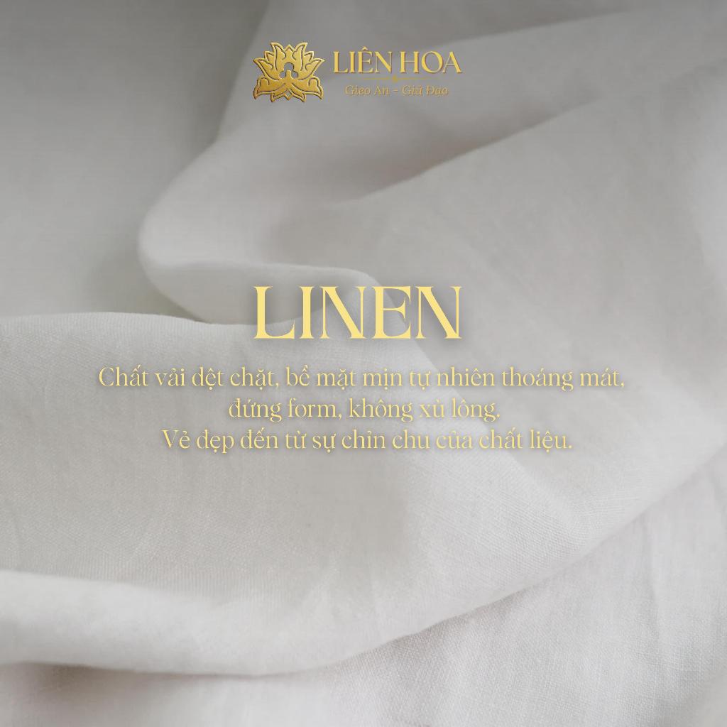 Đồ Lam Nam Đi Chùa Liên Hoa | Cổ Trụ Tay Ngắn | Pháp Phục Tối Giản | Linen Thoáng Mát