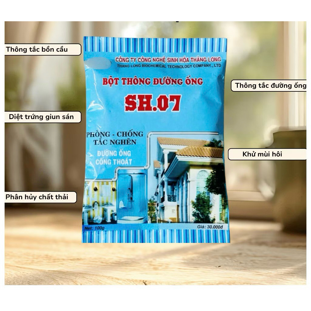 xả kho giảm 40% Bột Làm Sach Đường Ống SH07 – Hỗ Trợ Làm Sạch Đường Ống, Bồn Rửa, Khu Vực Thoát Nước