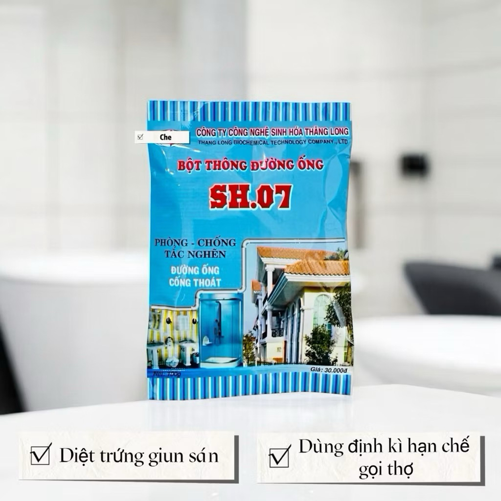 xả kho giảm 40% Bột Làm Sach Đường Ống SH07 – Hỗ Trợ Làm Sạch Đường Ống, Bồn Rửa, Khu Vực Thoát Nước