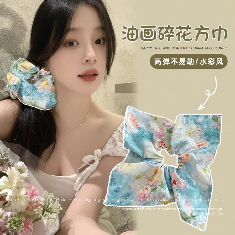 Dây Buộc Tóc Scrunchies Vuông Nhiều Họa Tiết Dễ Thương Xinh Xắn Phụ Kiện Tóc Cho Nữ Và Bé Gái Empoli
