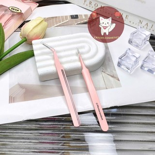 [UUYP] Set 2 Nhíp Gắp Mi UUYP Đa Năng Vỏ Hồng, Thép Không Gỉ (K-K505)