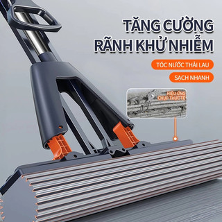 Cây Lau Nhà Tự Vắt Mút Xốp PVA Thông Minh Chổi Lau Sàn Hút Sạch Tóc Lông Chó Mèo & Bụi Mịn Siêu Sạch