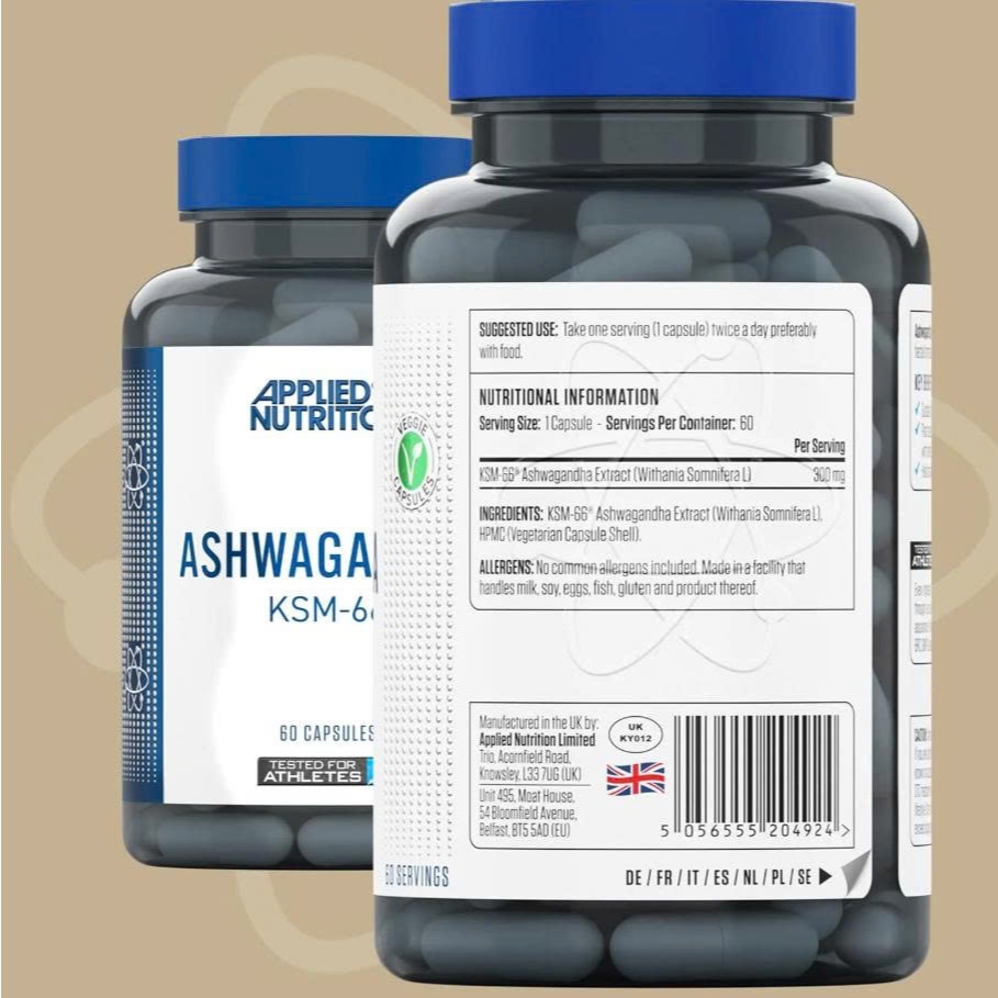 Giảm Stress, Tăng Tập Trung - Applied Nutrition Ashwagandha KSM-66 - 60 Viên - KEYGYM