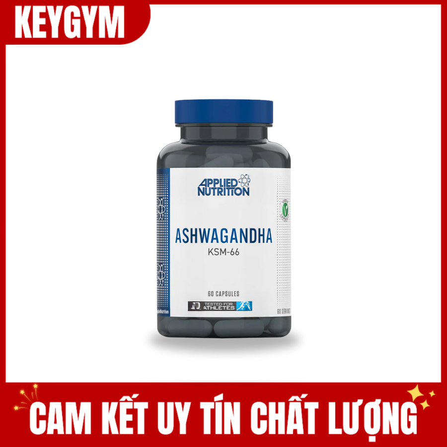 Giảm Stress, Tăng Tập Trung - Applied Nutrition Ashwagandha KSM-66 - 60 Viên - KEYGYM