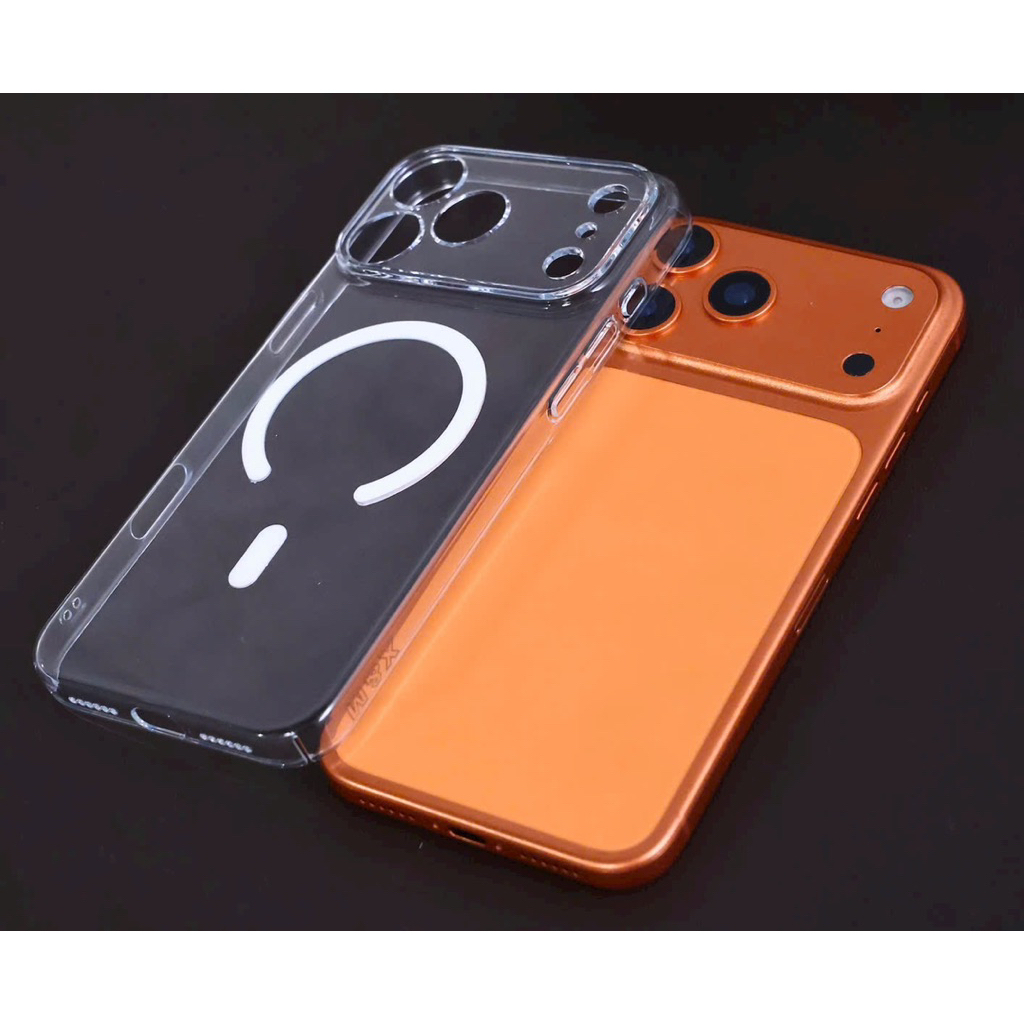 Ốp iPhone PC Nhựa Trong Suốt Có Bảo vệ Camera Hỗ Trợ Sạc Không Dây IPhone 12 đến 17 Pro Max KiNGBON