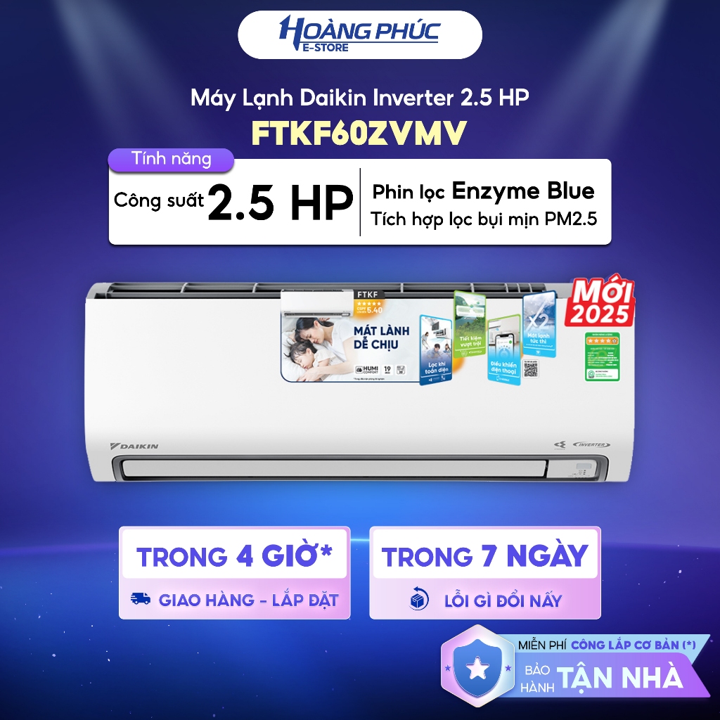 Máy Lạnh | Điều Hoà DAIKIN Inverter 2.5 HP FTKF60ZVMV Series FTKF {Toàn ...
