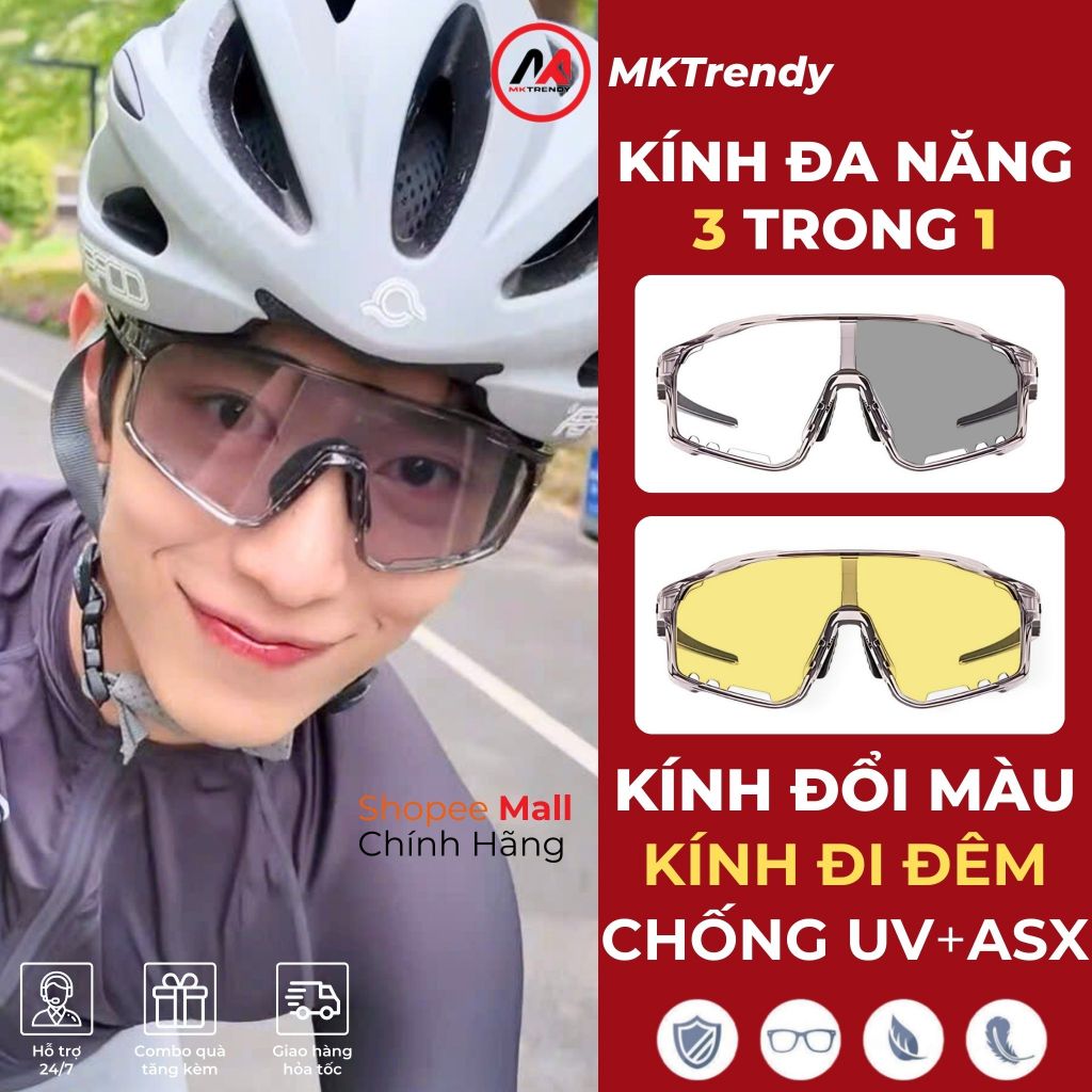 Kính đi đêm ngày đổi màu bảo vệ mắt MKTRENDY nam nữ đi đường giúp tầm nhìn rõ nét chống tia UV chống bụi F1