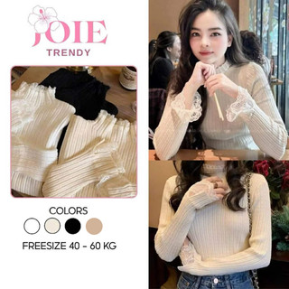Áo len nữ xẻ tay tiểu thư phối ren - Mẫu hot Tết 2026 - Joie Trendy