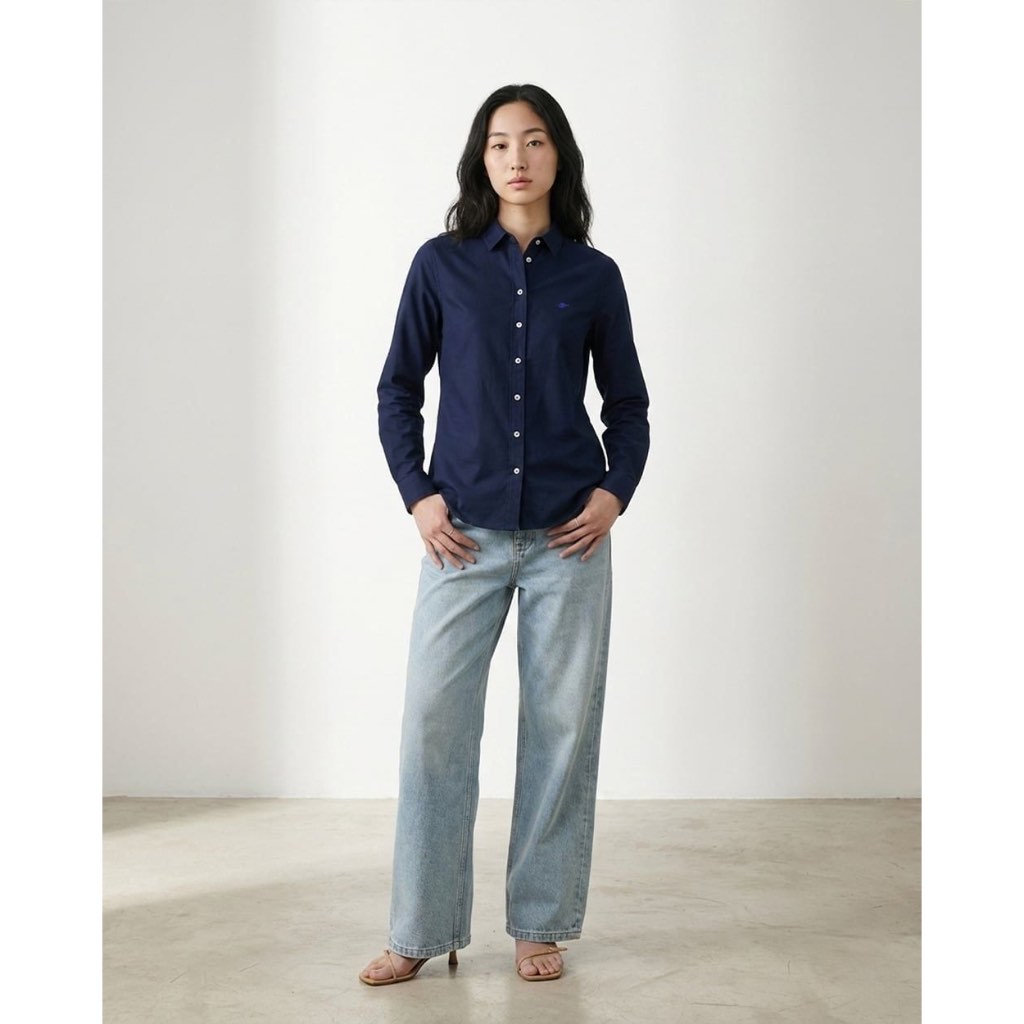 TheBlueTshirt - Áo sơ mi cao cấp tay dài phom regular cho nữ - The A Classic Oxford