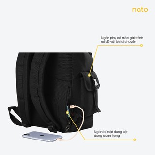 Balo nam nữ học sinh Natoli dây rút thời trang chống nước cao cấp BST Buckle Flap Backpack B31
