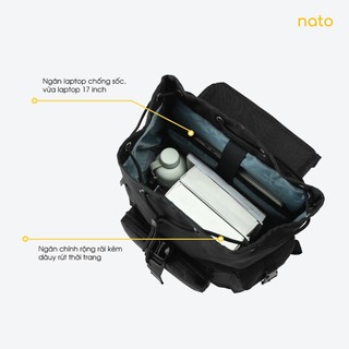 Balo nam nữ học sinh Natoli dây rút thời trang chống nước cao cấp BST Buckle Flap Backpack B31