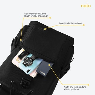 Balo nam nữ học sinh Natoli dây rút thời trang chống nước cao cấp BST Buckle Flap Backpack B31