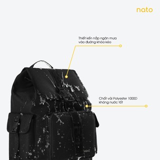 Balo nam nữ học sinh Natoli dây rút thời trang chống nước cao cấp BST Buckle Flap Backpack B31