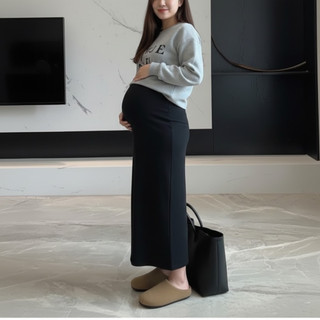 Chân Váy Dài, Chân Váy Bầu Dáng Dài Thu Đông Belles chất Nỉ Lông Thỏ Loại 1 Chân Váy Xẻ Tà CVLT42