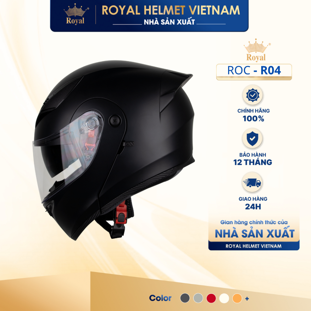 [NHÀ SẢN XUẤT] Mũ Fullface Lật Cằm Cao Cấp ROC Helmet R04 - Mũ Bảo Hiểm ...