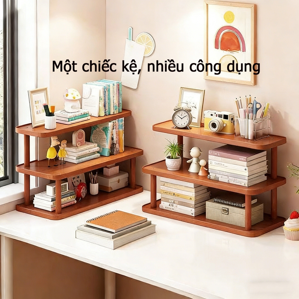 Kệ để bàn, kệ sách nhỏ, giá đựng cốc nước, mặt bàn ăn nhiều tầng bằng gỗ nguyên khối, giá đựng và trưng bày bộ ấm trà.