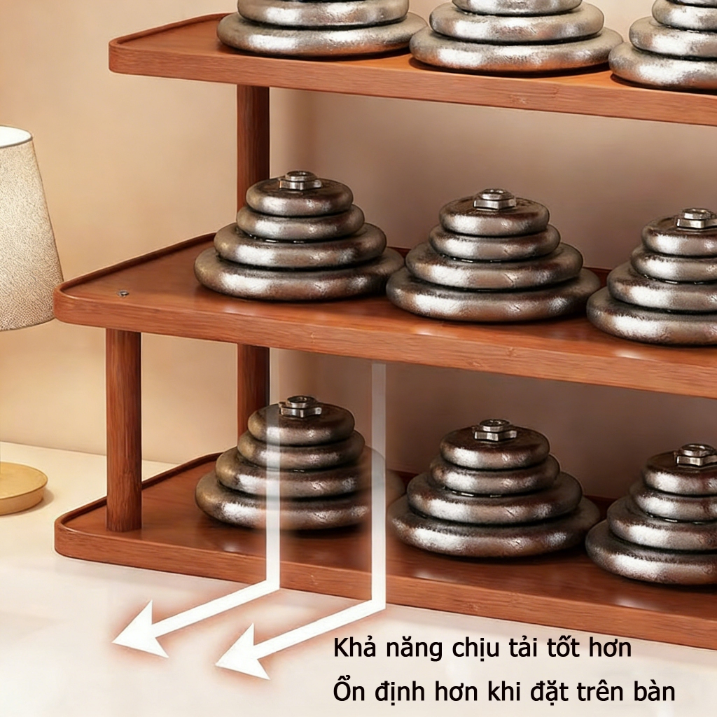 Kệ để bàn, kệ sách nhỏ, giá đựng cốc nước, mặt bàn ăn nhiều tầng bằng gỗ nguyên khối, giá đựng và trưng bày bộ ấm trà.