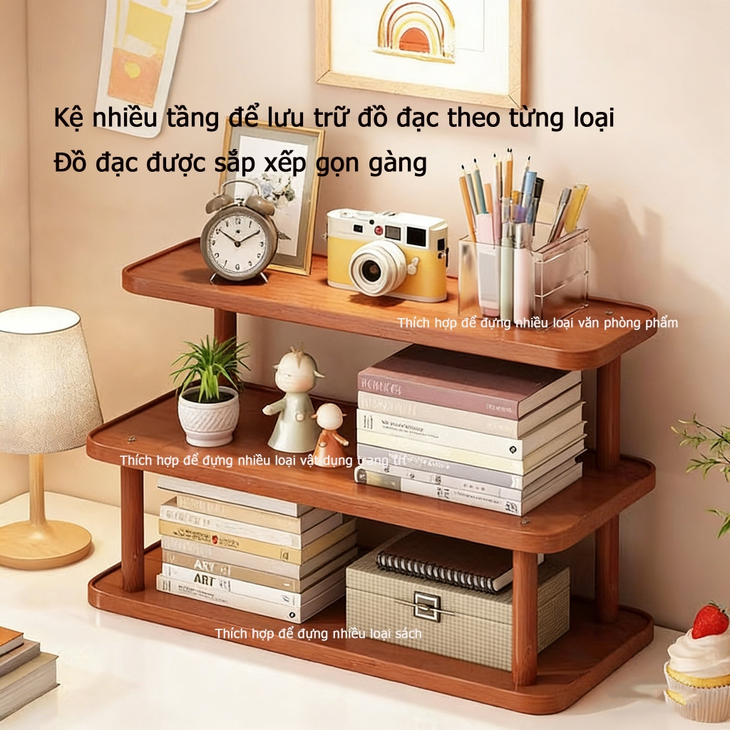 Kệ để bàn, kệ sách nhỏ, giá đựng cốc nước, mặt bàn ăn nhiều tầng bằng gỗ nguyên khối, giá đựng và trưng bày bộ ấm trà.