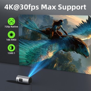 Máy chiếu mini Goojodoq sở hữu độ phân giải 4K 720P loa tích hợp mạnh mẽ,thiết kế xoay 130° và bộ nguồn Type-C tiên tiến