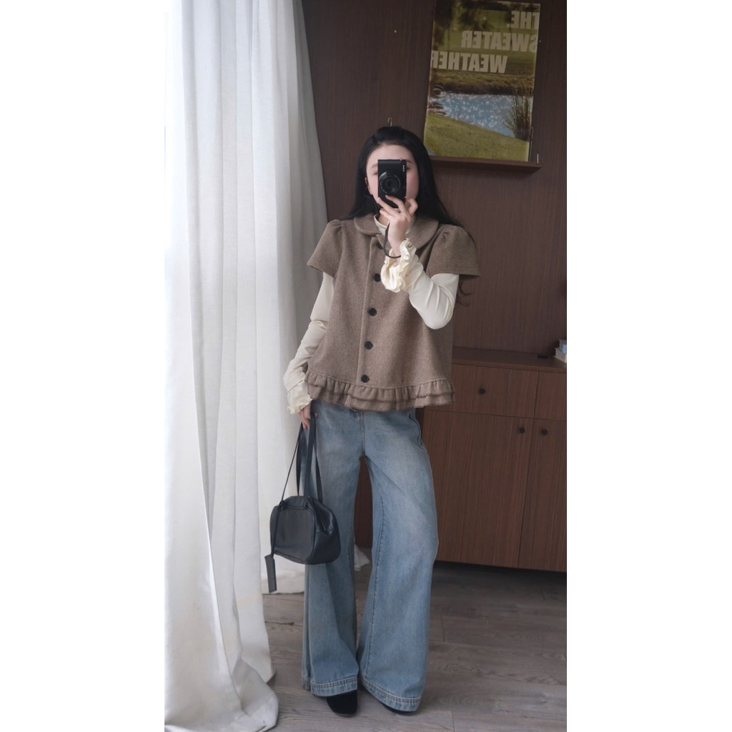 Quần jeans ống loe rộng 6963 NỮ the.sweaterweather TSW (ảnh thật)