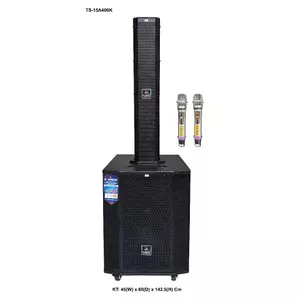 Loa tháp Karaoke Di Động TS-15A400K, Bass ~40cm, Công Suất 1200W, Micro UHF Chống hú hát siêu nhẹ - Hàng chính hãng