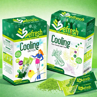 Bột  Chùm ngây - Cần tây - Diếp cá Cooling 5s Resfresh thanh nhiệt, lấy lại vóc dáng, tăng chiều cao hộp 20 gói x 5g