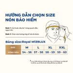 Mũ Bảo Hiểm 3/4 Royal M139 Lux Chính Hãng | Kính Âm Lưỡi Trai Che Nắng, Bh 12 Tháng Hãng Sản Xuất — ảnh 5