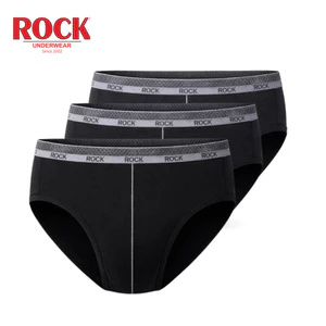 Combo 3 Quần Lót Nam ROCK QA 1001 Phối Lưới Thoáng Mát Không Bí, Quần Lót Nam Cotton Cao Cấp Ôm Sát