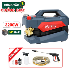 Máy Rửa Xe Điện Workfix WF-CWR3200PRO Công Suất 3200W 160BAR - Có chỉnh áp - Có chống giật - Công Tắc An Toàn
