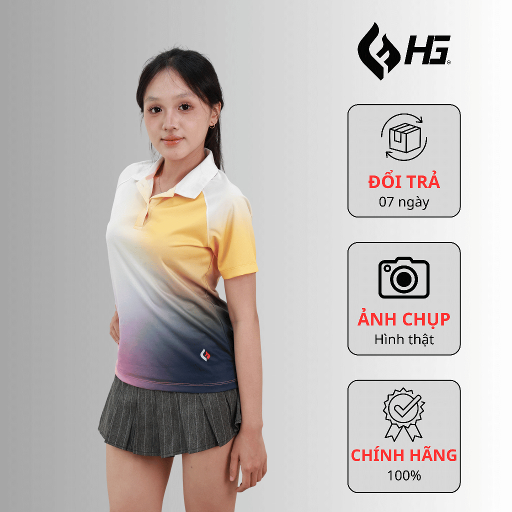 Áo polo thể thao nữ HG Fashion co giãn 4 chiều thoáng mát mặc đi chơi tập luyện A25PO-FM