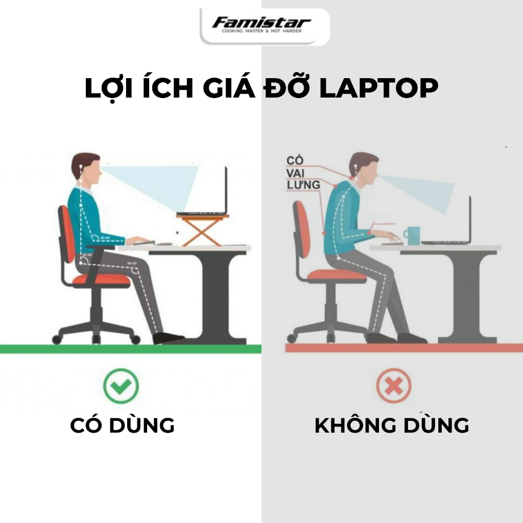 Giá đỡ laptop công thái học hợp kim nhôm nhẹ GD11  macbook, ipad Famistar