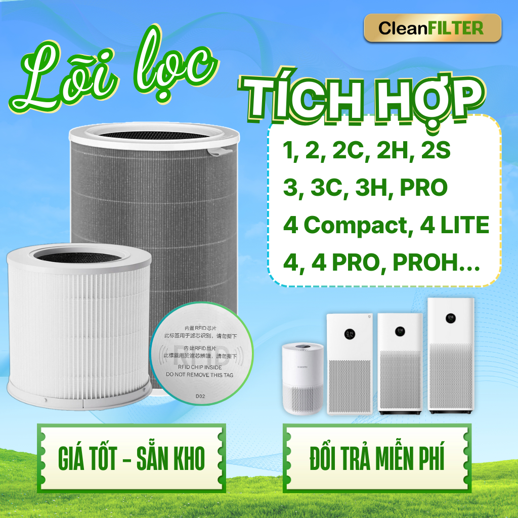 Lõi Lọc Không Khí CleanFilter Hay Thế Air Purifier 1/ 2 / 3 / 4 / 4LITE ...