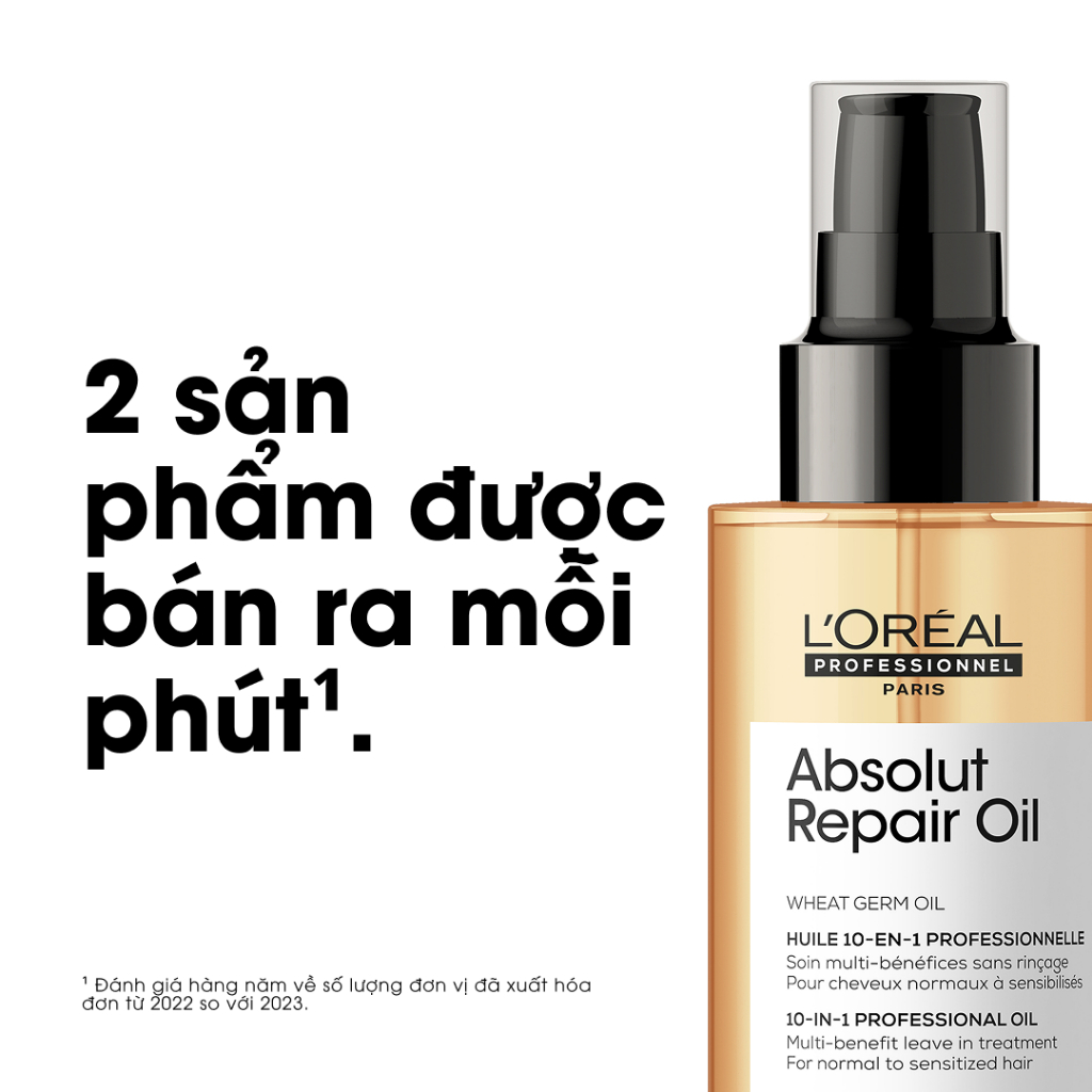 Tinh dầu dưỡng tóc 10 trong 1 phục hồi hư tổn toàn diện chuyên nghiệp Absolut Repair Oil 90ml - Dành cho tóc khô xơ, hư