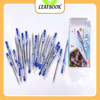 LEAFBOOK Bút Bi Ấn Độ Mực Xanh Ngòi 0.5mm Bút Bi Bấm Gstar 4A Viết Êm Mực Đều Cho Học Sinh Sinh Viên Văn Phòng
