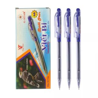 LEAFBOOK Bút Bi Ấn Độ Mực Xanh Ngòi 0.5mm Bút Bi Bấm Gstar 4A Viết Êm Mực Đều Cho Học Sinh Sinh Viên Văn Phòng