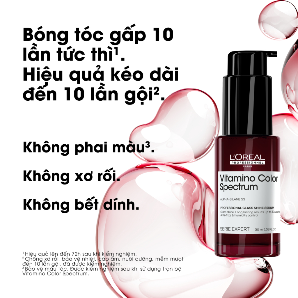 Serum dưỡng tóc khóa bóng chuyên nghiệp giúp bóng tóc tức thì L'Oréal Professionnel Vitamino Color Spectrum 30ml