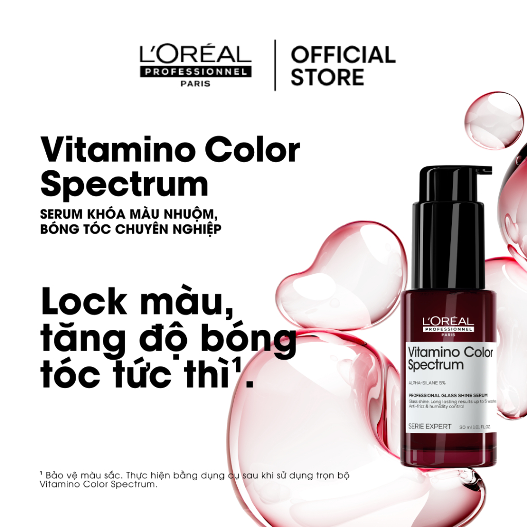 Serum dưỡng tóc khóa bóng chuyên nghiệp giúp bóng tóc tức thì L'Oréal Professionnel Vitamino Color Spectrum 30ml