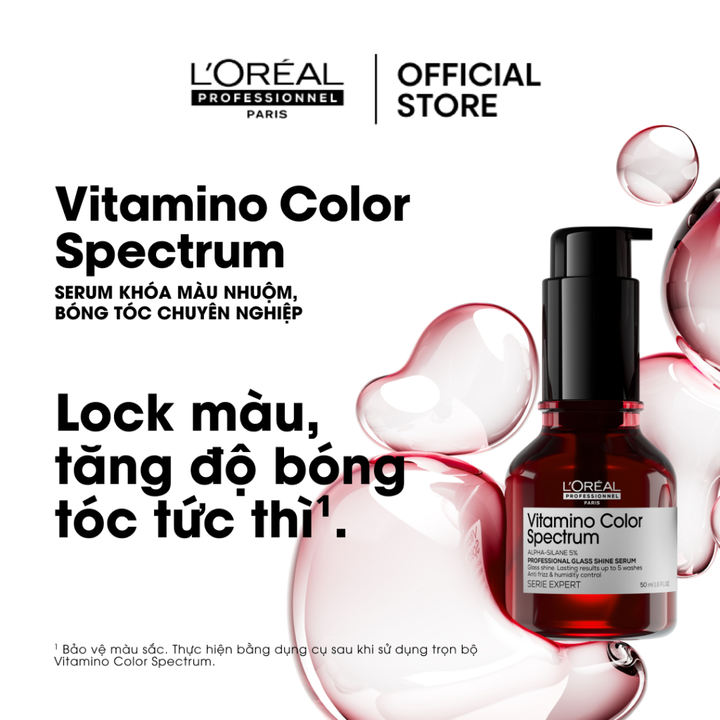 Serum dưỡng tóc khóa bóng chuyên nghiệp giúp bóng tóc tức thì L'Oréal Professionnel Vitamino Color Spectrum 50ml