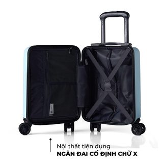 Vali Kéo Mini MIAvn Larita LANCA - Size 16 Inch, Nhựa ABS Cứng Cáp, Bánh Xe Đôi Tháo Rời, Khoá Kéo