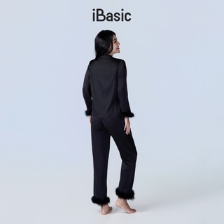 [SEASON OF LOVE] Bộ mặc nhà nữ quần dài áo tay dài màu đen iBasic HOMW063